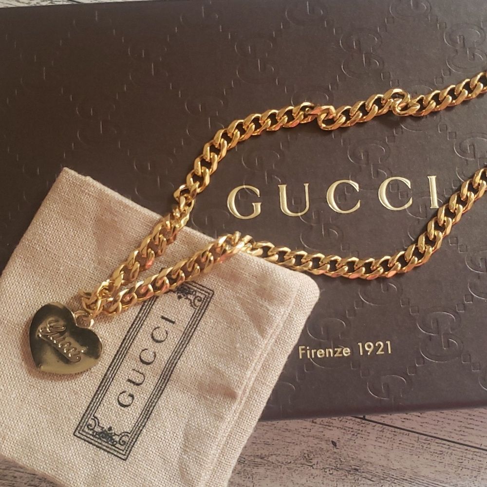 Gucci Repurposed Upcycled Heart Necklace